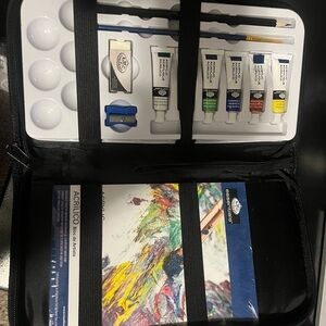 Acrylic Paint Set with Brushes and Palette